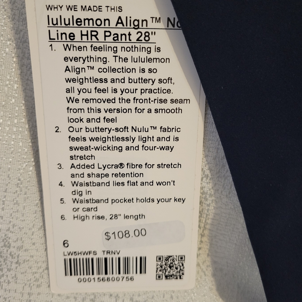 Lululemon Align Navy Leggings size 6 lenghr 28 New with tags - Picture 8 of 12